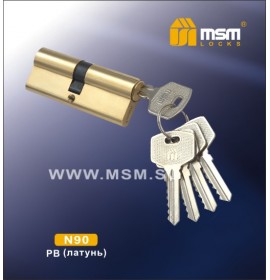 Цилиндровый механизм N 90мм к\к 5кл. SB мат. зол. MSM