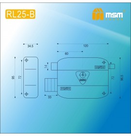Замок накладной RL12-B BK (черный)