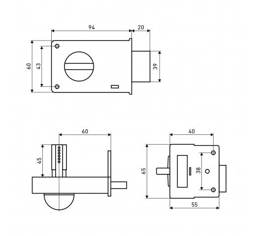 АЛЛЮР Замок накладной ЗН 1-1НТ