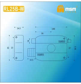 Замок накладной RL14-B BK (черный)
