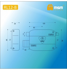 Замок накладной RL12-B-W BK (черный) СТ