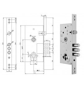 Zerih 252R Замок цилиндровый ригель d-16мм