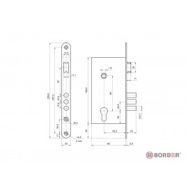 ПРОСАМ Замок врезной ЗВ4-3/СП11 корпус, 3 риг. 78000