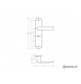 BORDER Комплект ручек РФ61 НР55 черный глянец 70079