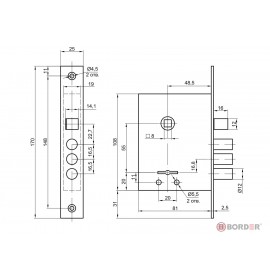 ПРОСАМ Замок врезной ЗВ9-8/13 СП1.РФ-78-002/8 84301