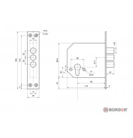 BORDER Замок врезной ЗВ 1-4Б.У2 89707