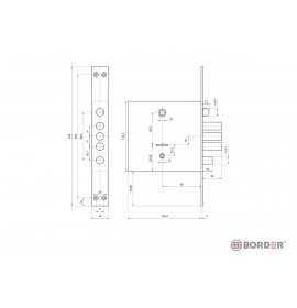 BORDER Замок врезной ЗВ 9-8 МК.З/15 КЛП2-104 77937