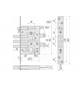 CRIT Замок врезной ЗВ 7РМП-006 ХП