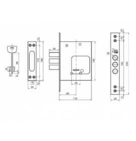 Замок сувальдный 257L-3P
