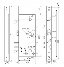Замок врезной "Гардиан" ЗВ 3215 б/ц г.Йошкар-Ола