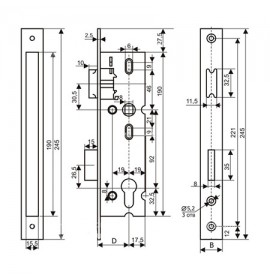 Замок врезной "Гардиан" "PROFI" 25.01.24