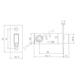 PALLADIUM Защелка магнитная 100 M AB бронза