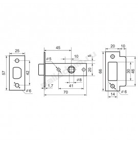 Защелка PALLADIUM 100AB 00011589