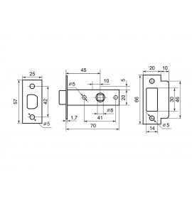 PALLADIUM Защелка межкомнатная 400 WW белый